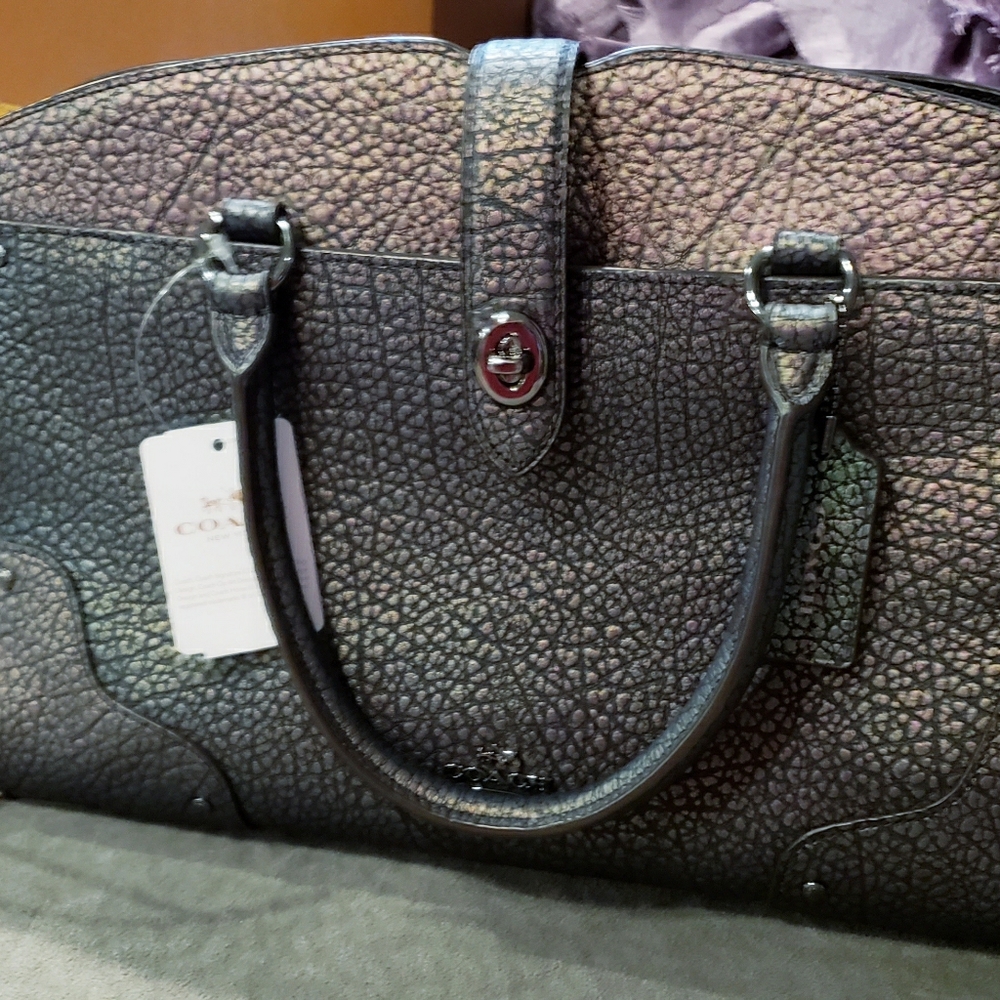 NWT!! COACH MERCER 30 HOLOGRAM OILSLICK SATCHEL